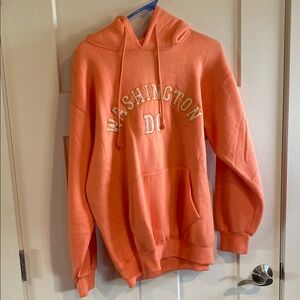 Orange Hoodie with Washington DC Print
